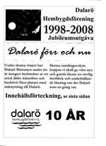 Dalar Hembygdsfrening 1998-2008 Jubileumsutgva